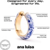 image:imageAna Luisa Giulia Huggie Hoop Earrings for Women  Hypoallergenic WaterResistant TarnishFree Chunky Earrings for Women  14K Gold Plated amp Silver Rhodium Plated Hoops  Small Medium amp Large SizeMarble BlueMedium