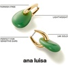 image:imageAna Luisa Sage Drop Earrings for Women  14K Gold Plated and Silver Two Tone Dangle Hoops Assorted Styles  Small Gold Double Hoop Earrings  Lightweight Hypoallergenic TarnishFree JewelryGreen Stone