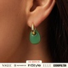 image:imageAna Luisa Sage Drop Earrings for Women  14K Gold Plated and Silver Two Tone Dangle Hoops Assorted Styles  Small Gold Double Hoop Earrings  Lightweight Hypoallergenic TarnishFree JewelryGreen Stone
