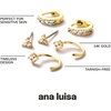 image:imageAna Luisa Small Gold Earring Set 3 pairs  14K Gold Plated With Cubic Zirconia Earrings  Hypoallergenic WaterResistant TarnishFree Jewelry  Dainty Huggie Hoops amp Stud Earrings for Daily WearEverday Bundle